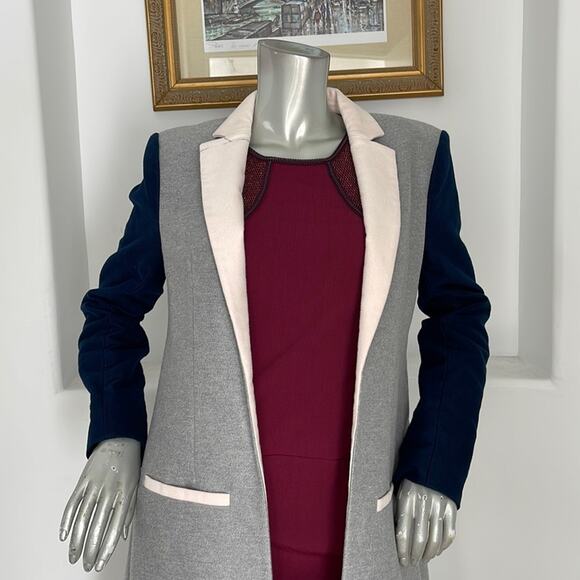 BLDWN Women’s Top Coat Gray Color Block - Picture 7 of 14